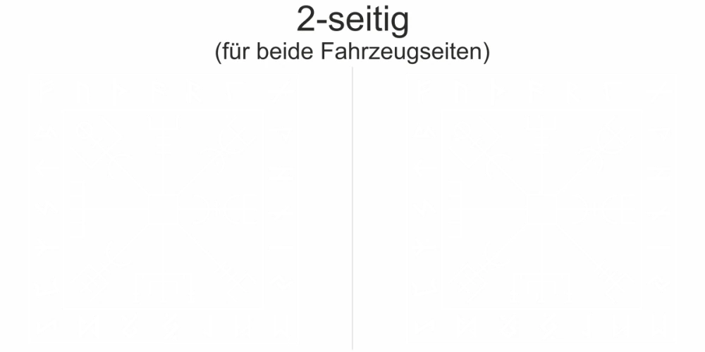 Autoaufkleber Wegkompass der Wikinger | Set für beide Fahrzeugseiten