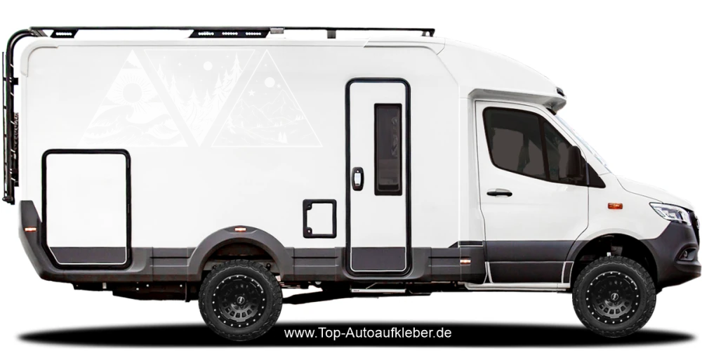 Autoaufkleber Berge Wald und Meer | Set für beide Fahrzeugseiten