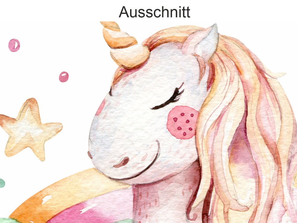 Einhorn Aufkleber fürs Auto - Ansicht Ausschnitt