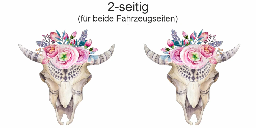 Autosticker Dekorativer Tierschädel | Set für beide Fahrzeugseiten Autosticker Dekorativer Tierschädel | Set für beide Fahrzeugseiten
