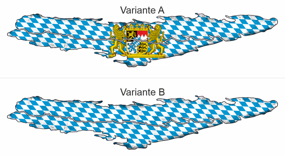Flagge Freistaat Bayern | Autoaufkleber für beide Fahrzeugseiten
