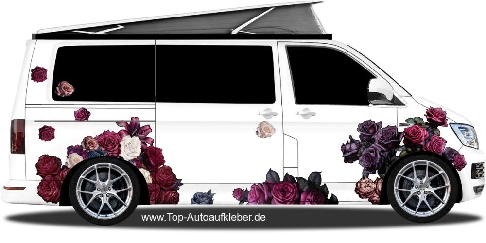 Autoaufkleber Rosen Set | Frei platzierbare Blüten