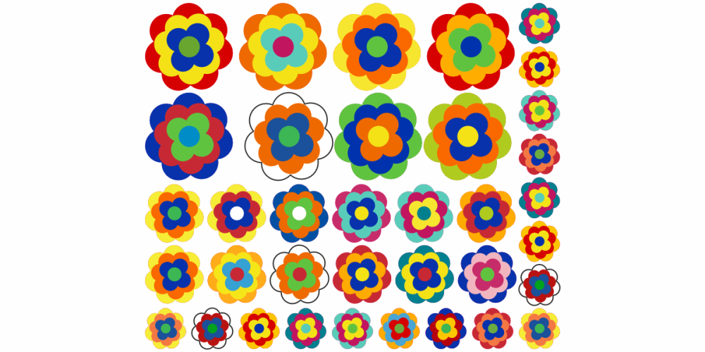 Flower Power Blumen Aufkleber Set zur individuellen Platzierung