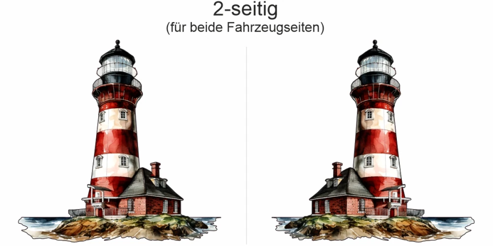 Autoaufkleber Leuchtturm | Set für beide Fahrzeugseiten