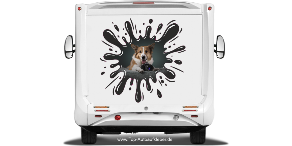 Hunde Aufkleber im Klecks mit eigenem Foto
