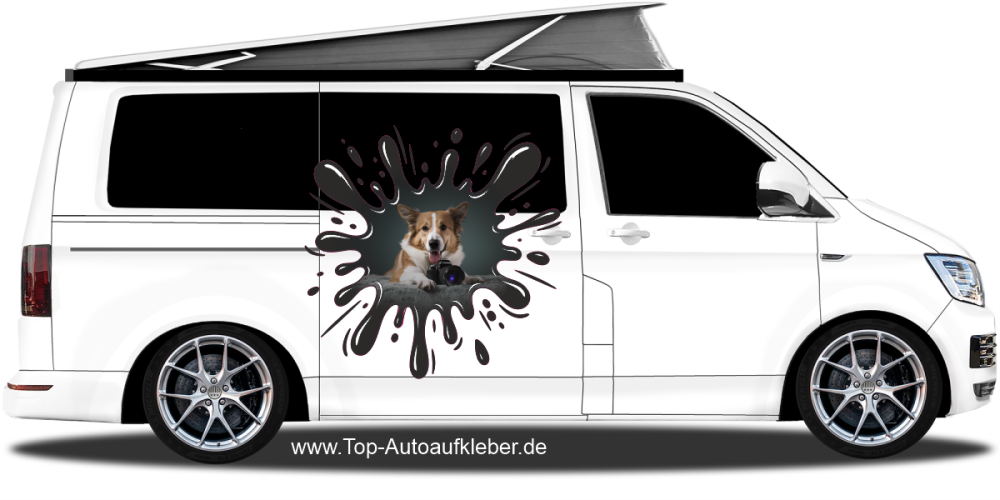 Hunde Aufkleber im Klecks mit eigenem Foto