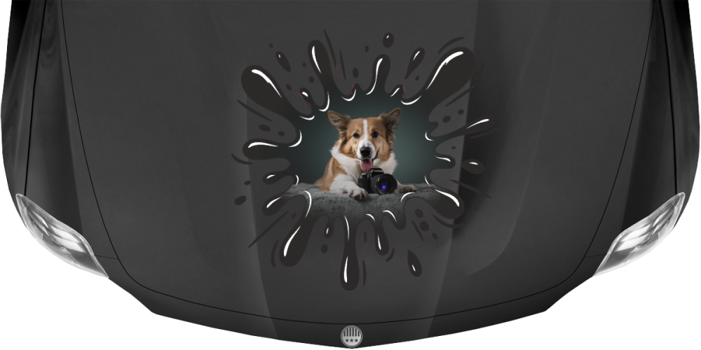 Hunde Aufkleber im Klecks mit eigenem Foto