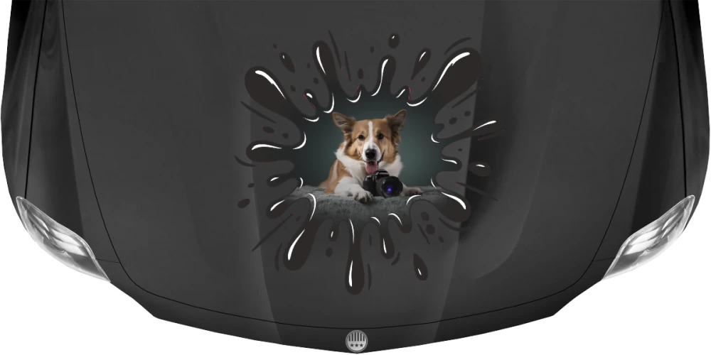 Hunde Aufkleber im Klecks mit eigenem Foto