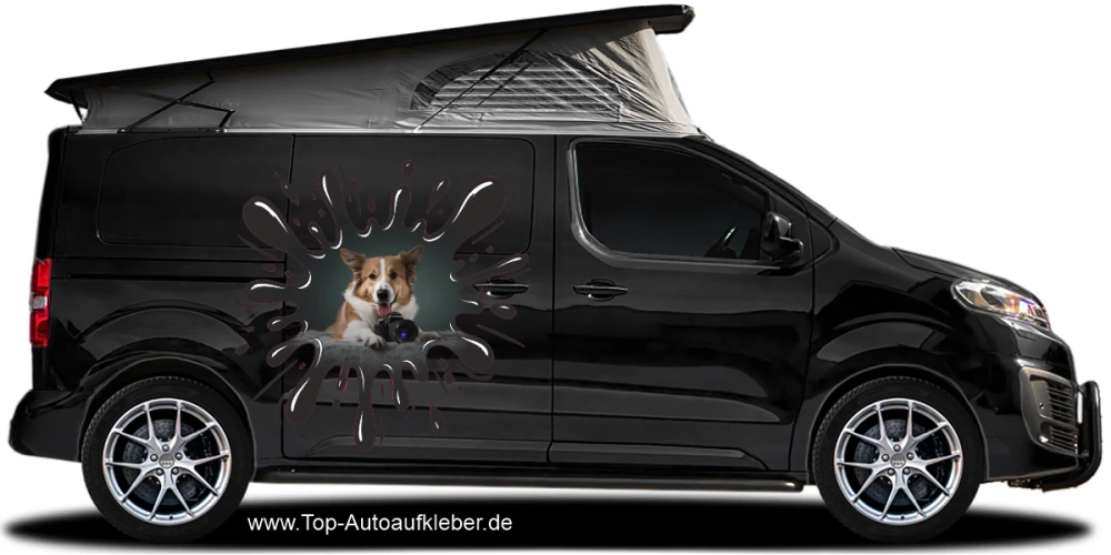 Hunde Aufkleber im Klecks mit eigenem Foto