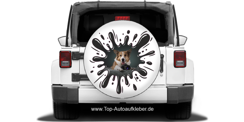 Hunde Aufkleber im Klecks mit eigenem Foto