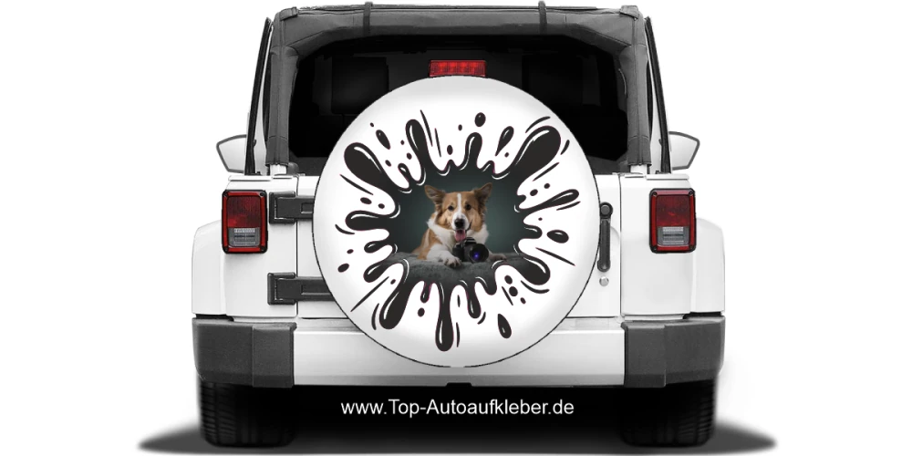Hunde Aufkleber im Klecks mit eigenem Foto
