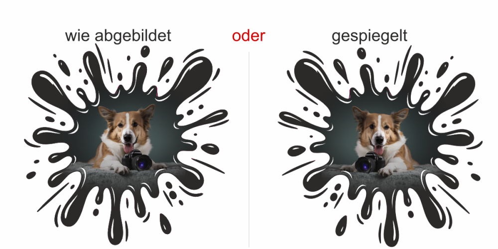 Hunde Aufkleber im Klecks mit eigenem Foto