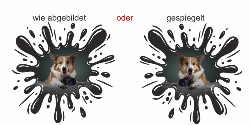 Hunde Aufkleber im Klecks mit eigenem Foto
