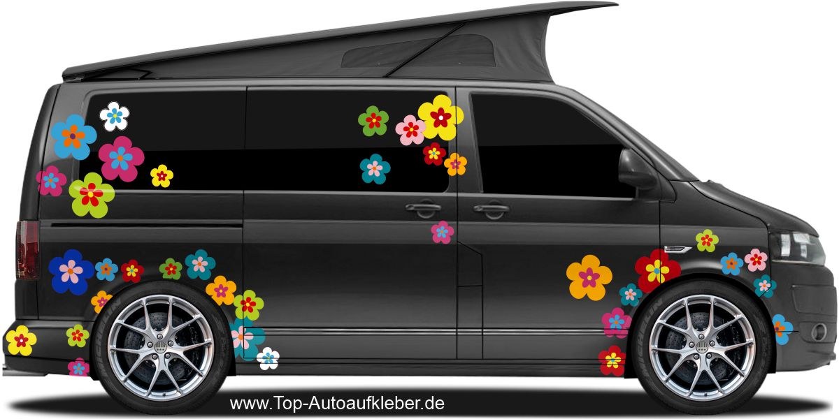 Hippie Blumen Aufkleber Set