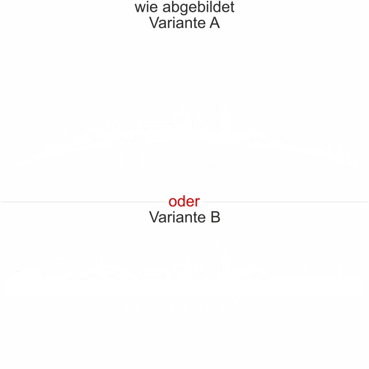 Wohnmobilaufkleber Skyline Thüringen - wie abgebildet - Ansicht Farbauswahl - Varianten A und B