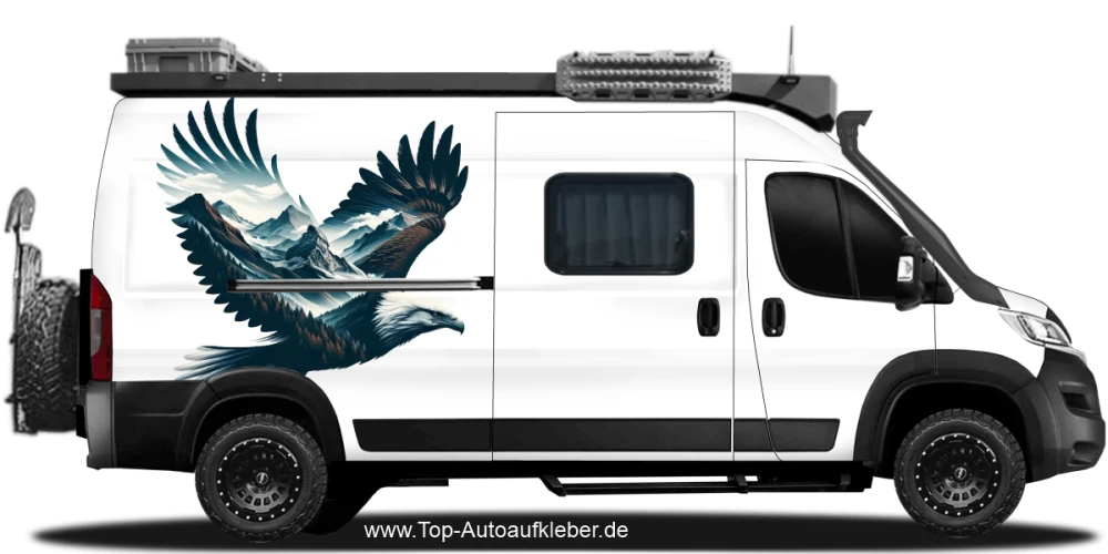 Aufkleber Alpendesign Adler auf Camper