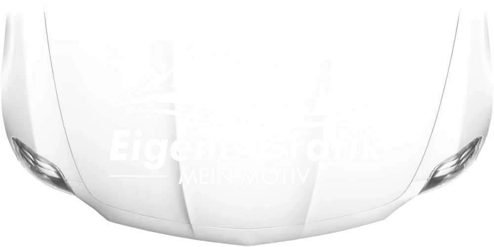 Aufkleber Eigenes Motiv einfarbig auf heller Motorhaube - Ansicht Farbauswahl