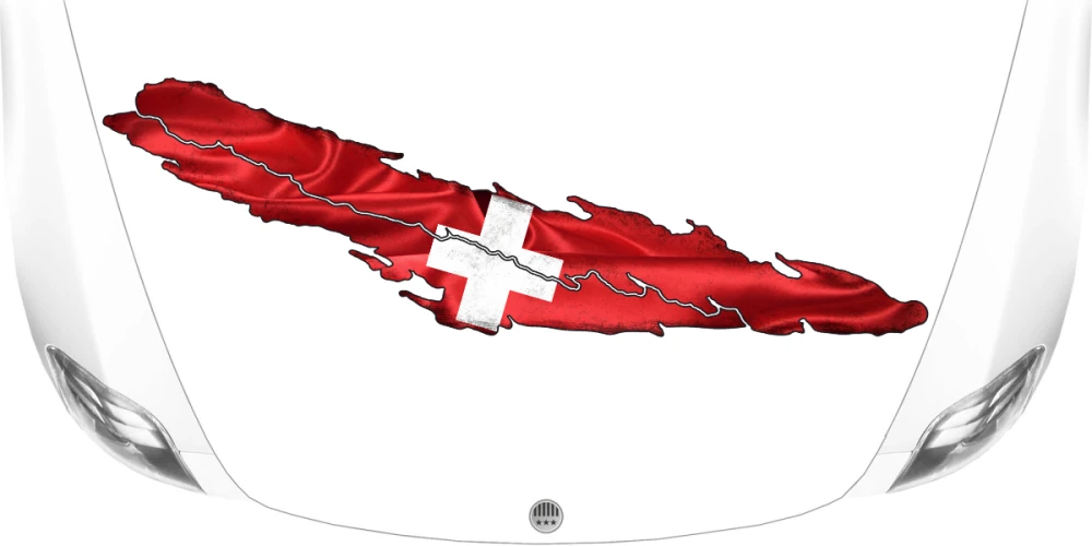 Die schweizer Flagge zum Aufkleben