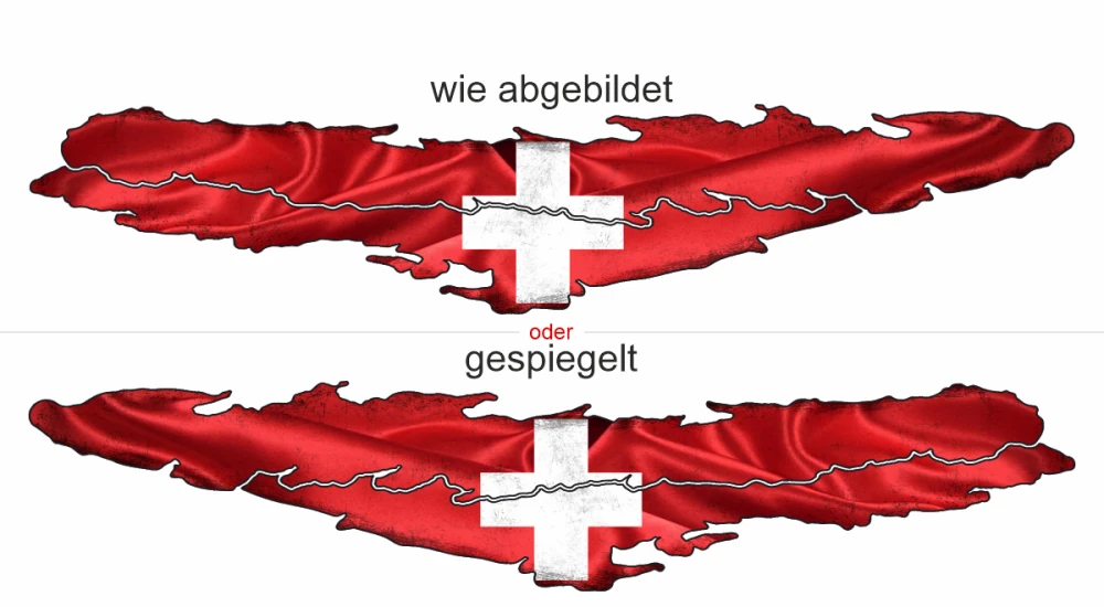 Die schweizer Flagge zum Aufkleben