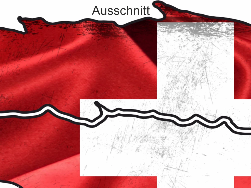 Die schweizer Flagge zum Aufkleben