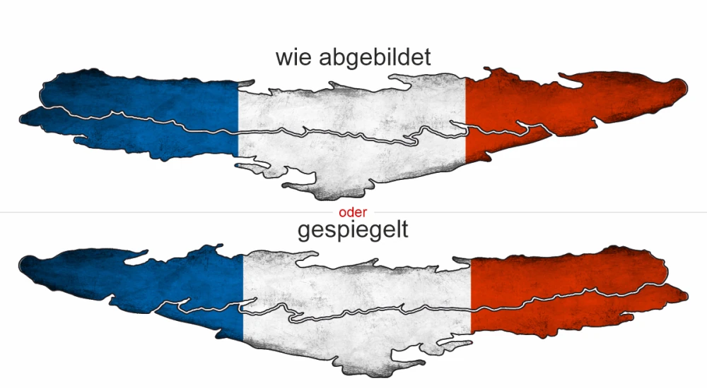 Aufkleber Fahne Frankreich - Ansicht Ausrichtung