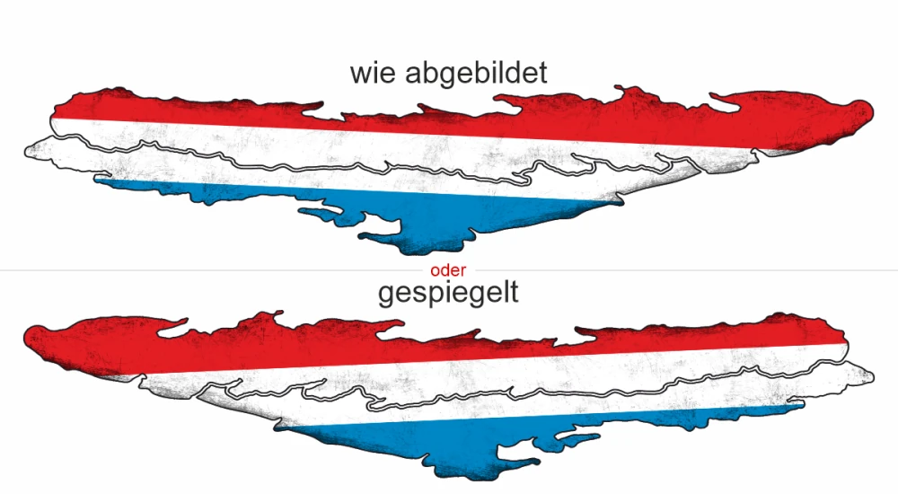 Aufkleber Fahne Luxemburg - Ansicht Ausrichtung