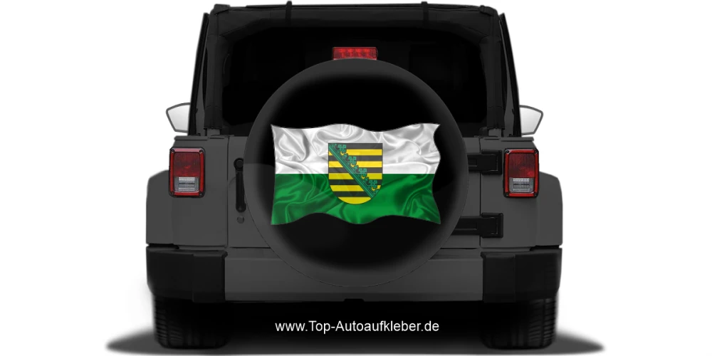 Autoaufkleber Flagge von Sachsen auf Reserveradabdeckung