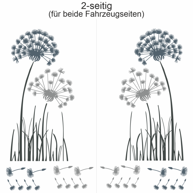 Autoaufkleber Pusteblume | Set für beide Fahrzeugseiten