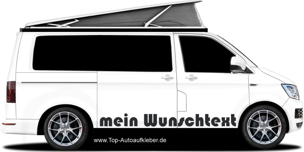Aufkleber Wunschtext 19 | Set für beide Fahrzeugseiten