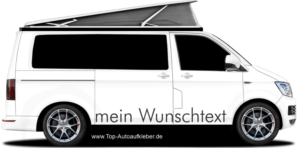 Aufkleber Wunschtext 22 | Set für beide Fahrzeugseiten