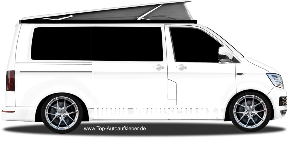 Aufkleber Wunschtext 28 | Set für beide Fahrzeugseiten