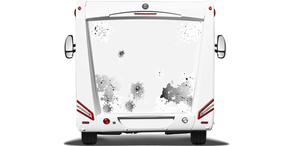 Camperaufkleber Farbkleckse |  Wohnmobil Heck