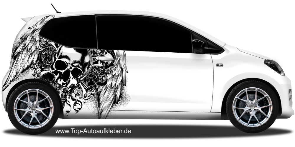 Autoaufkleber Totenkopf Sticker Skull Engel Flügel Aufkleber 🔥 ohne  Hintergrund, kleine & große Motive