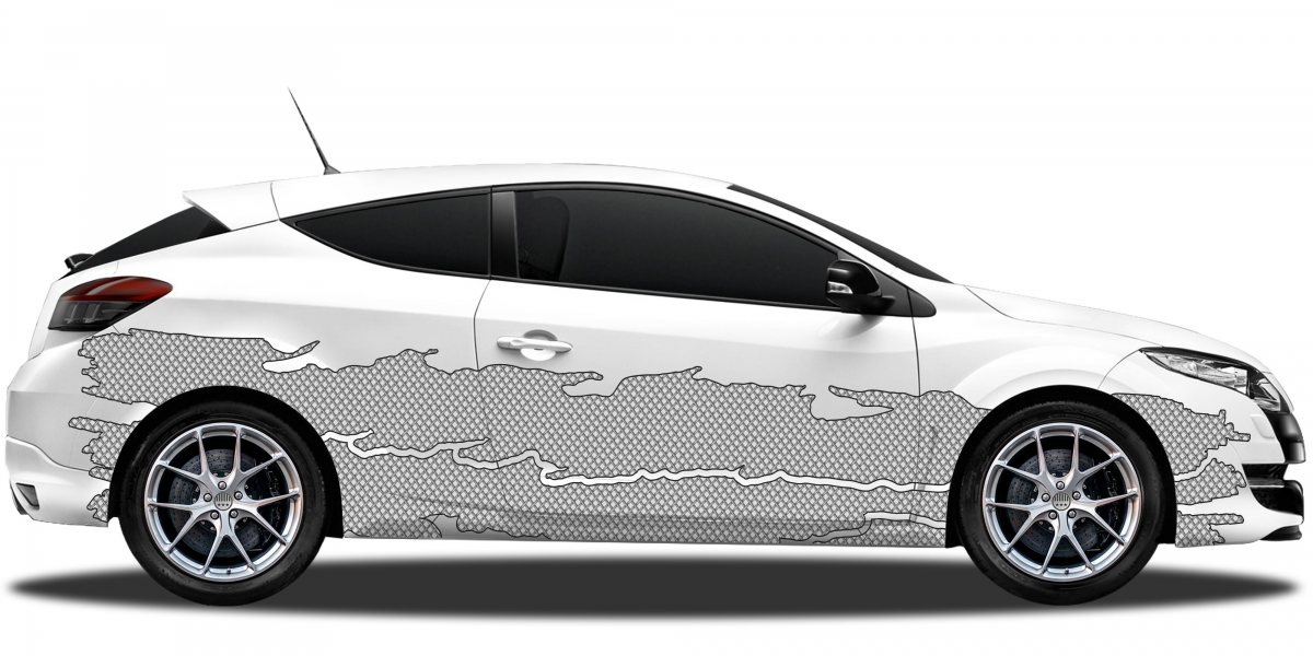Auto Klebefolie Gitter Design | Set für beide Fahrzeugseiten