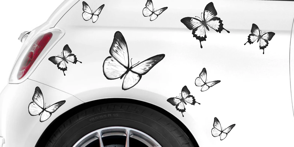 Auto Klebefolie Schmetterlingsschwarm | Frei platzierbares Set