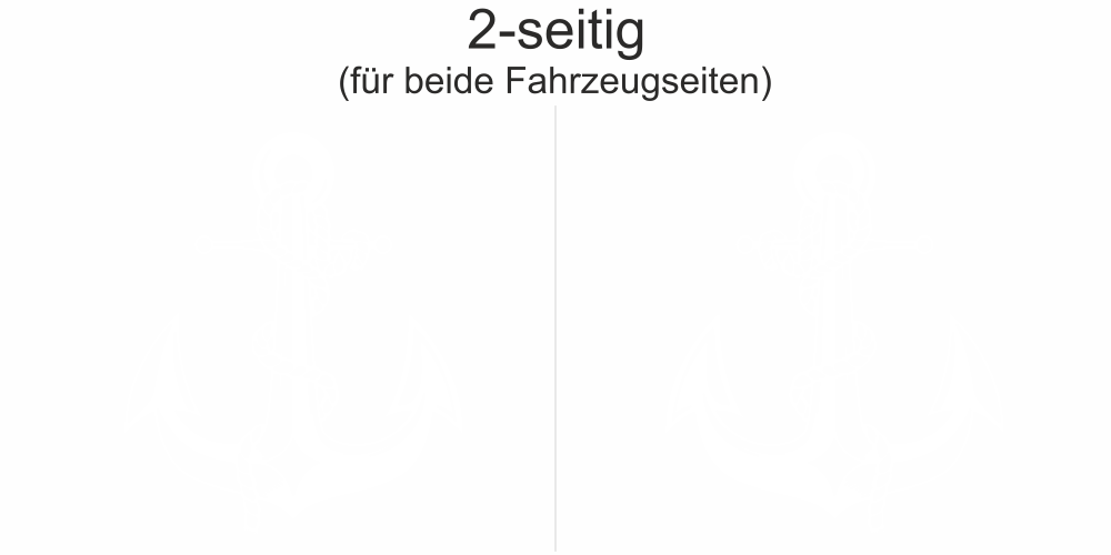 Autoaufkleber Anker mit Seil | Set für beide Fahrzeugseiten