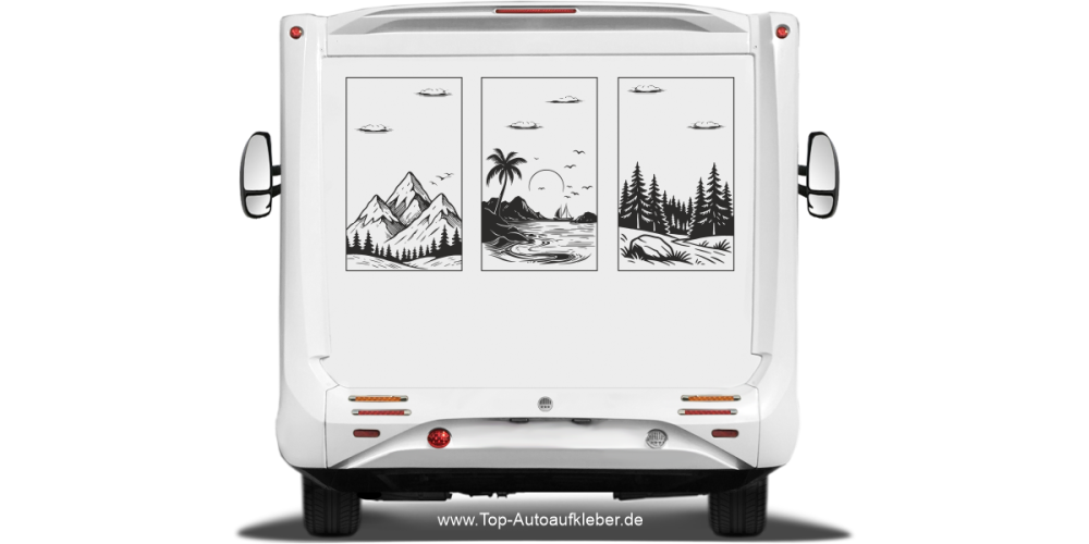 Autoaufkleber Berge und Meer