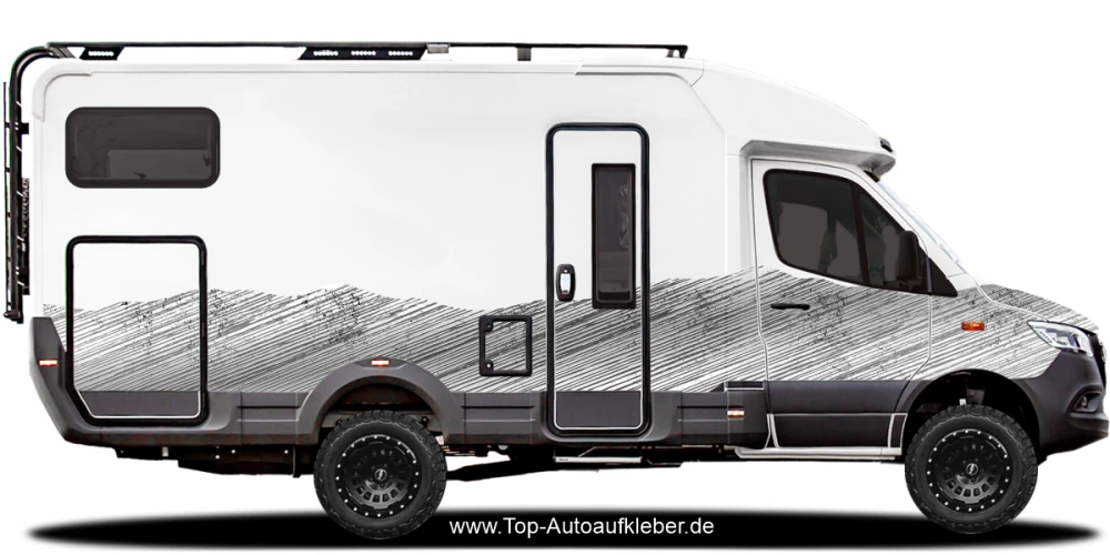 Autoaufkleber Bergwelt Schraffur | Set für beide Fahrzeugseiten