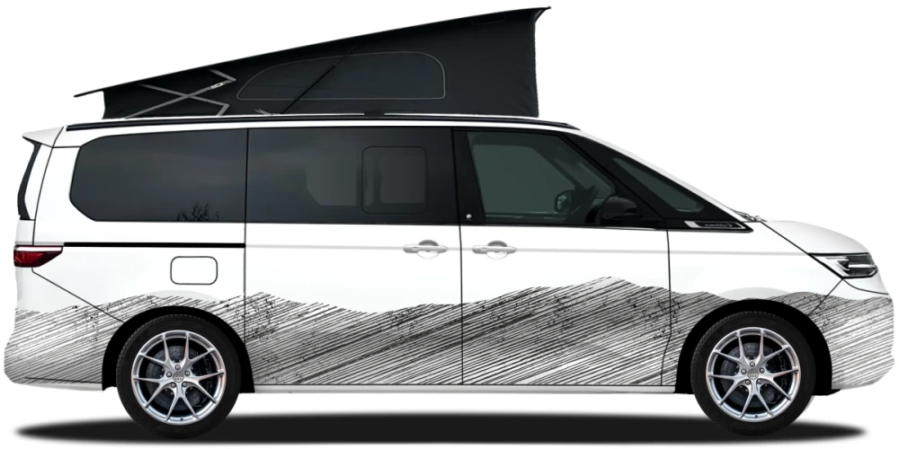 Autoaufkleber Bergwelt Schraffur | Set für beide Fahrzeugseiten