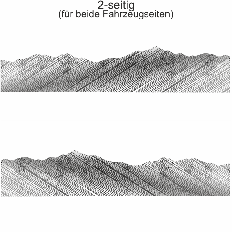 Autoaufkleber Bergwelt Schraffur | Set für beide Fahrzeugseiten
