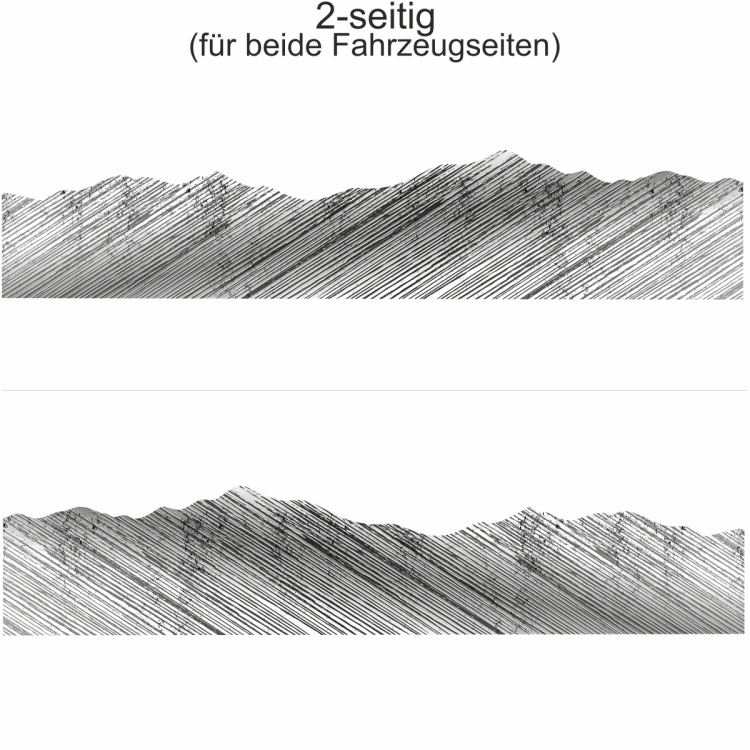 Autoaufkleber Bergwelt Schraffur | Set für beide Fahrzeugseiten