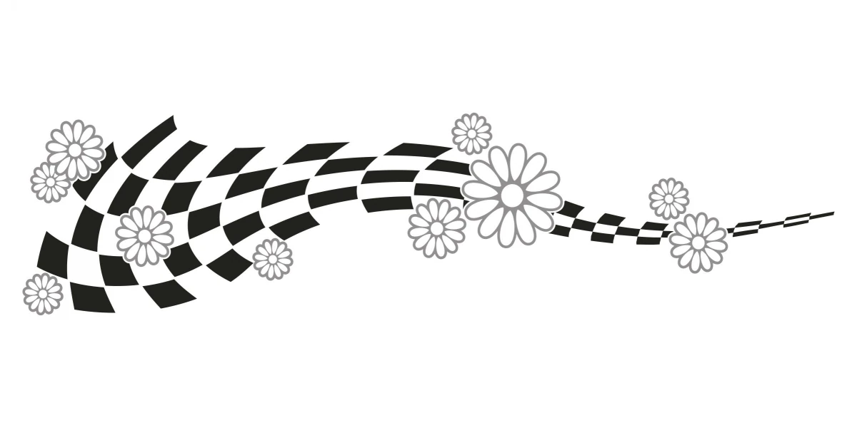 Autoaufkleber Flower Flag | Set für beide Fahrzeugseiten