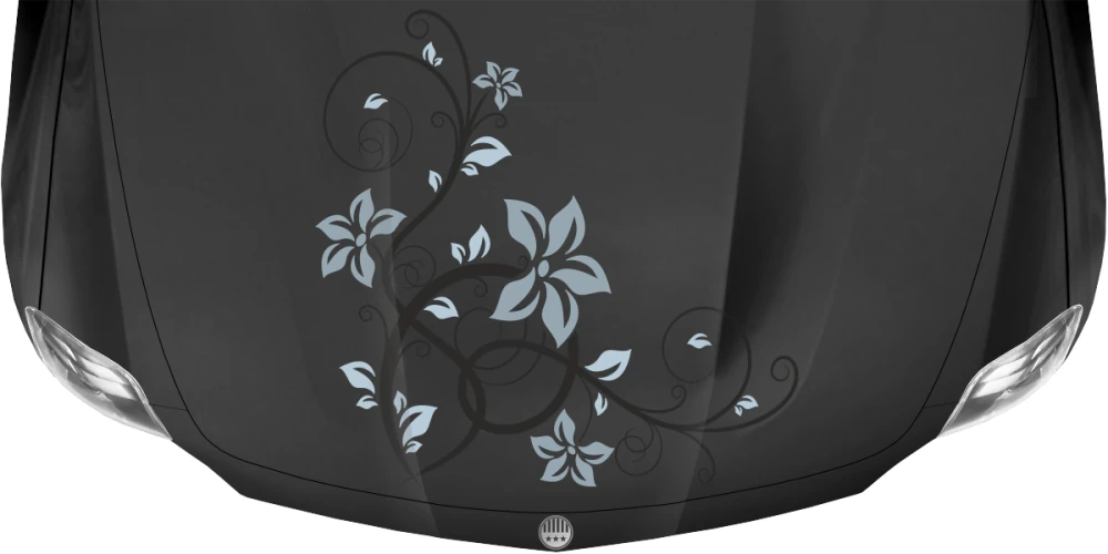Autoaufkleber Blumenornament auf dunkler Motorhaube