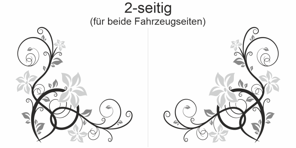 Autoaufkleber Blumenornament - Ansicht Ausrichtung