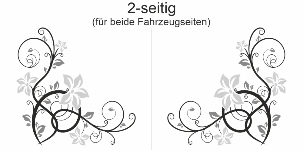 Autoaufkleber Blumenornament - Ansicht Ausrichtung