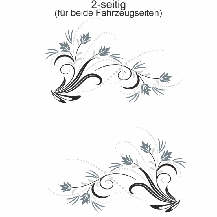 Autoaufkleber Blumenornamente | Set für beide Fahrzeugseiten