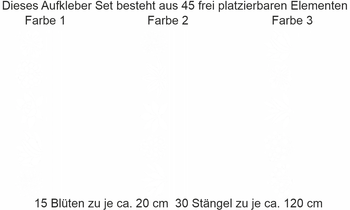 Autoaufkleber Bunter Blumenschmuck | Frei platzierbares Blumen Set