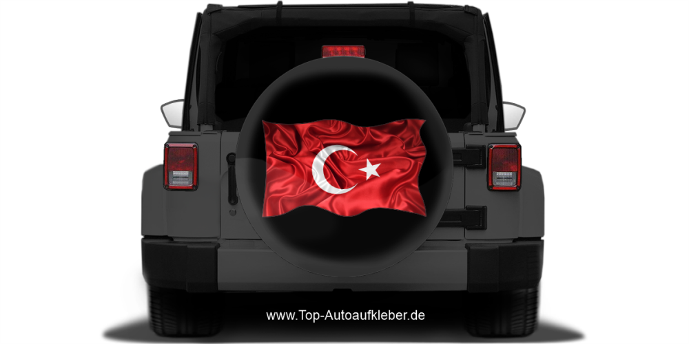 Autoaufkleber Fahne der Türkei auf Reserveradabdeckung