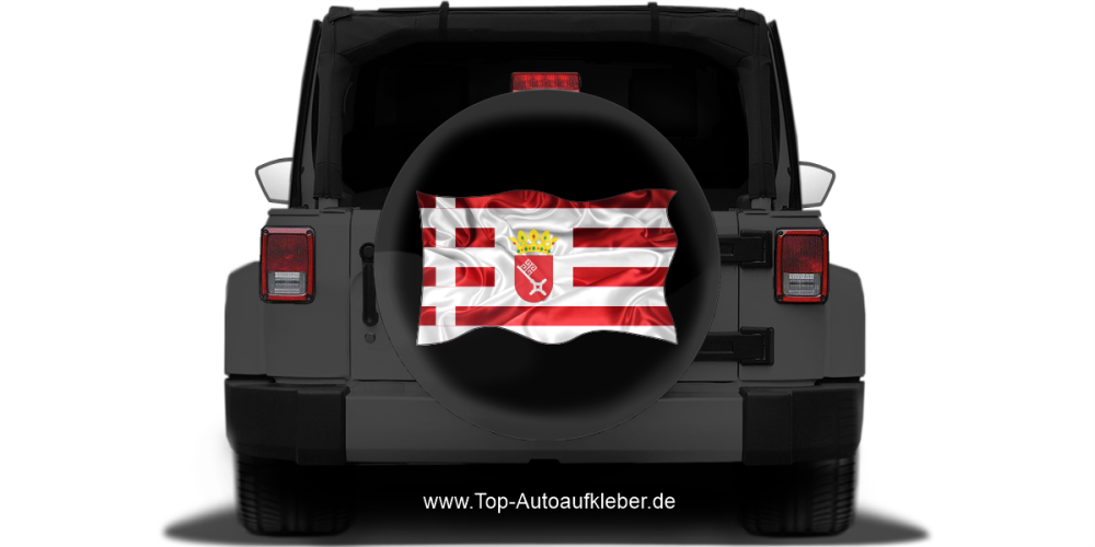Autoaufkleber Fahne von Bremen auf Reserveradabdeckung