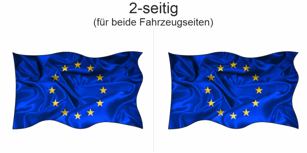 Autoaufkleber Fahne von Europa - Ansicht zweiseitig für beide Fahrzeugseiten